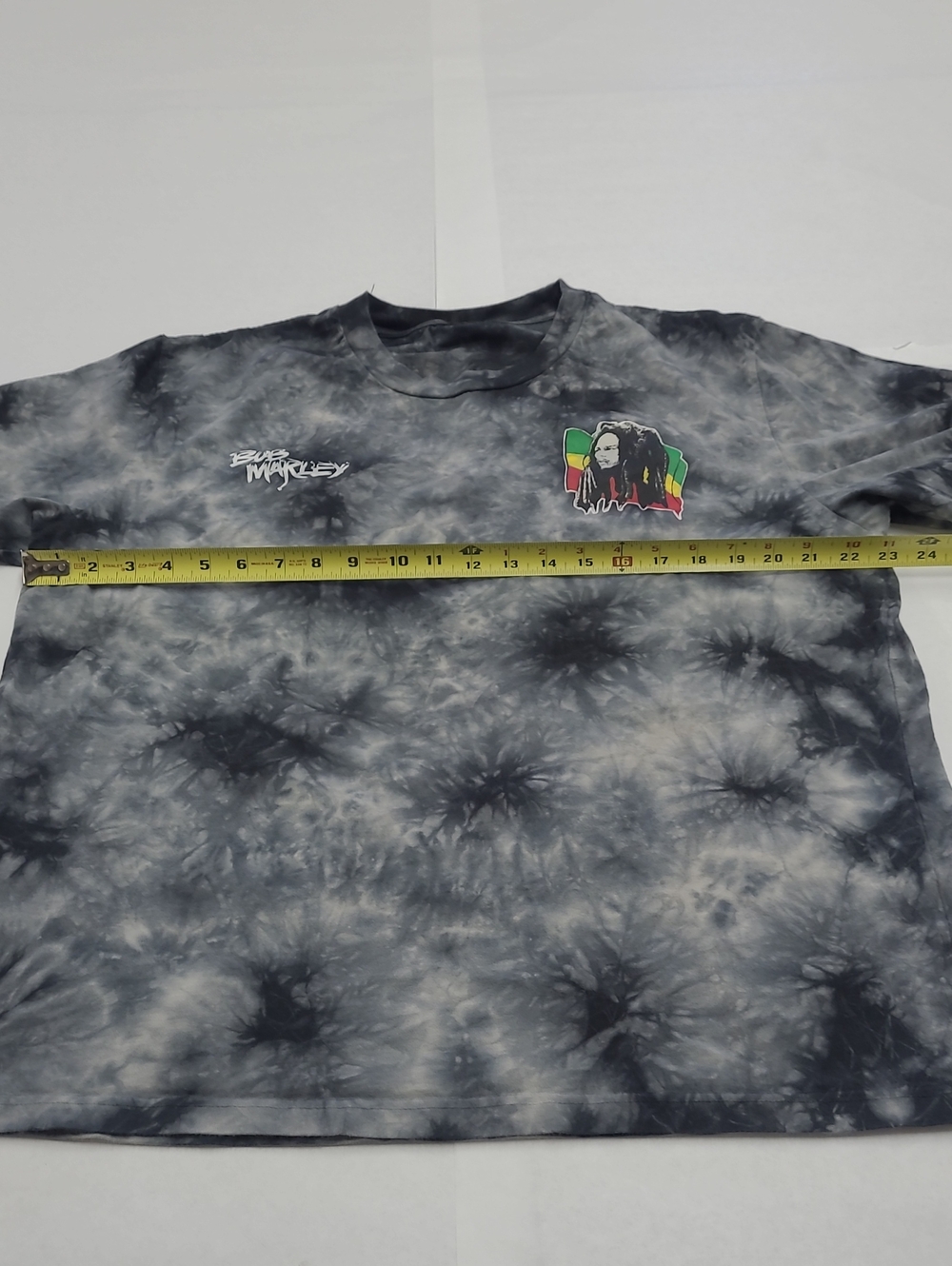 Bob Marley Tie-Dye Graphic Tee - Black & Gray Size 1X - Picture 4 of 6